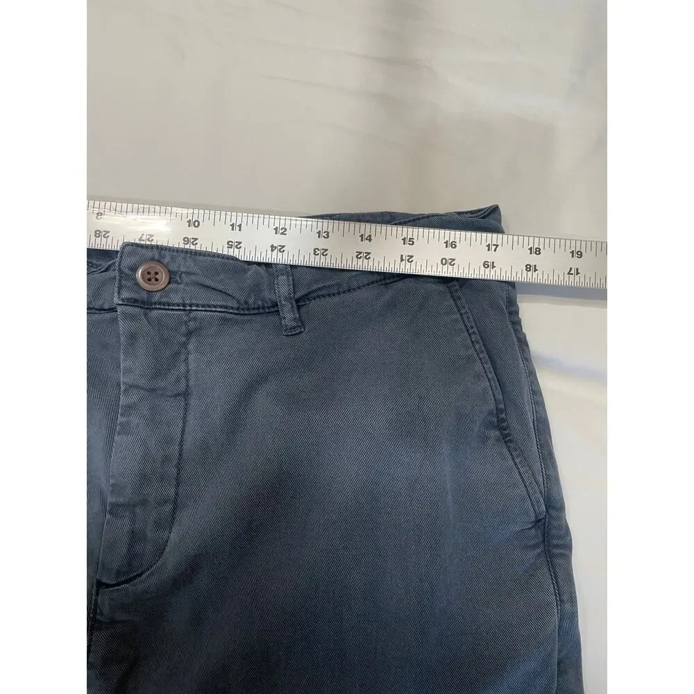 Faherty Mens Coastline Chino Shorts Stretch Blue 8 inch Inseam Size 35